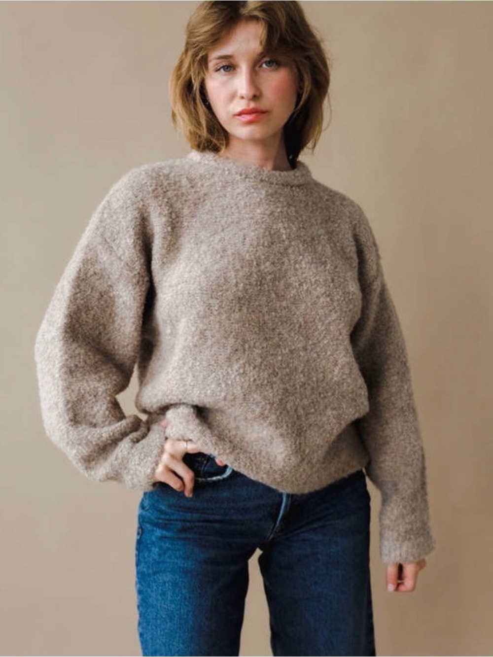Le Bon Shoppe Envie Sweater in Mushroom size M/L